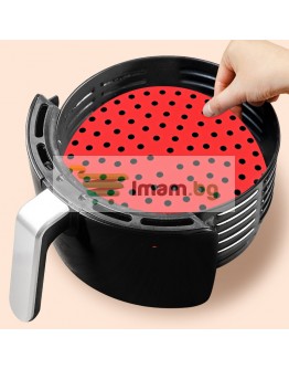 Силиконова подложка за Air Fryer кръгла на дупки
